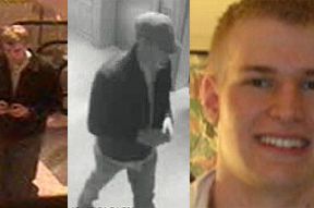 Surveillance images of the suspected Craigslist killer at left; far right, photograph of Philip Markoff